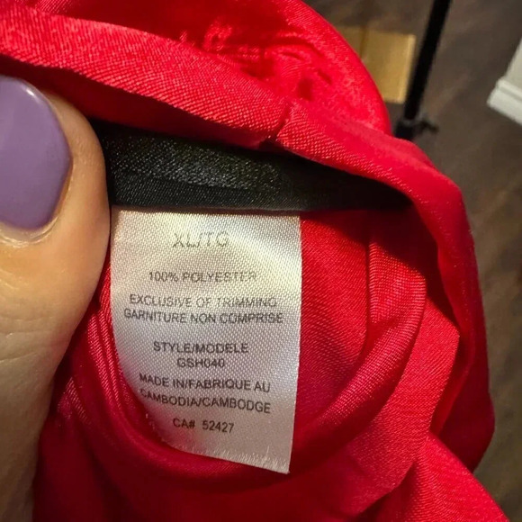 VTG  Donatella Women's Red Two-Piece Robe/Slip Dress Set Size XL Holiday Glam - Picture 5 of 8